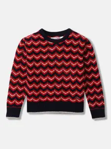 ELLE Girls Chevron Printed Woollen Pullover