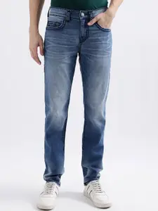 True Religion Men Skinny Fit Mid-Rise Clean Look Heavy Fade Stretchable Jeans