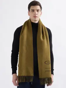 GANT Men Printed Tasselled Woollen Scarf
