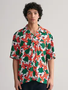 GANT Boxy Floral Printed Spread Collar Casual Shirt