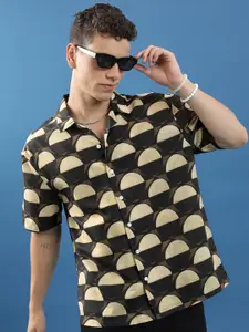 HIGHLANDER Geometric Printed Oversized Casual Shirt