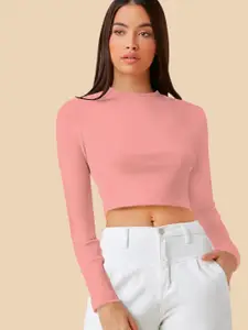 Dream Beauty Fashion Round Neck Long Sleeves Fitted Crop Top