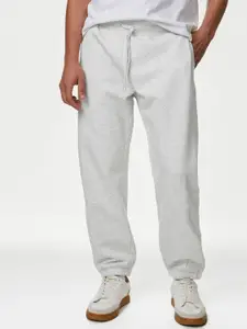 Marks & Spencer Men Mid-Rise Oversized-Fit Joggers