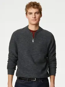 Marks & Spencer Stand Collar Long Sleeves Pullover Sweater