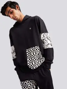 Muvazo Abstract Printed Hooded Sweatshirt & Joggers