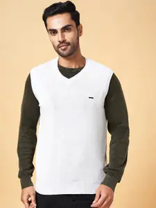 BYFORD by Pantaloons V-Neck Cotton Sweater Vest