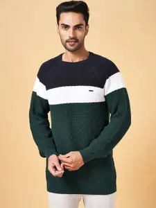 BYFORD by Pantaloons Colourblocked Cotton Pullover Sweater