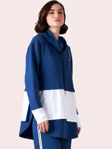 Muvazo Colourblocked High Neck Top With Trousers