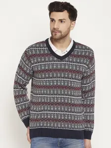 Duke Self Design V-Neck Acrylic Pullover