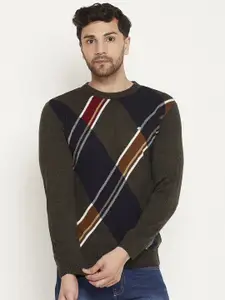 Duke Striped Round Neck Acrylic Pullover