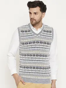 Duke Geometric Self Design Acrylic Sweater Vest