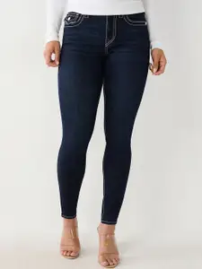 True Religion Women Big T Halle Super Skinny Fit Blue Mid Rise Jeans
