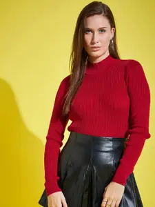 98 Degree North Women Turtle Neck Sleeveless Sweater