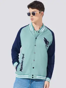 Maniac Colourblocked Cotton Varsity Jacket