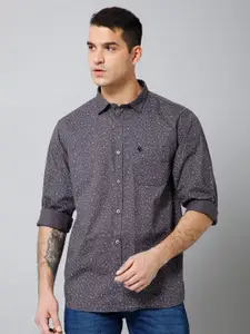 Cantabil Comfort Floral Printed Spread Collar Cotton Casual Shirt