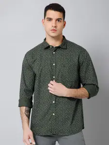 Cantabil Comfort Floral Printed Spread Collar Cotton Casual Shirt