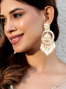 Rubans 22K Gold Plated Kundan Circular Chandbali