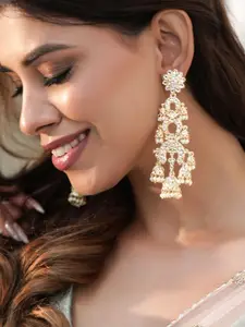 Rubans 22K Gold plated Contemporary Drop Earrings