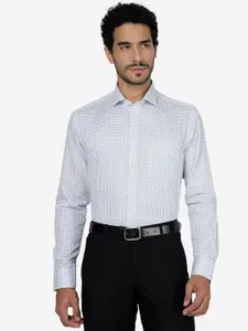 METAL Slim Fit Micro Ditsy Printed Spread Collar Formal Shirt