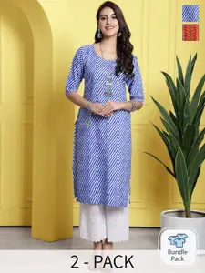 7Threads Selection Of 2 Ethnic Motif Printed Crepe Kurtas