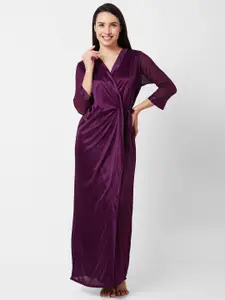 FashionRack Satin Maxi Wrap Nightdress With Robe
