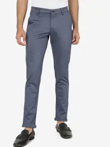 JADE BLUE Men Mid-Rise Pure Cotton Trousers