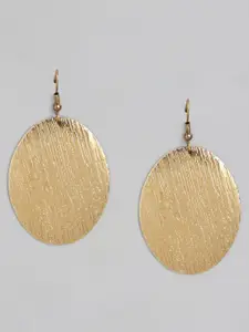 Sangria Gold-Plated Oval Drop Earrings