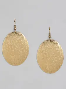 Sangria Gold-Plated Oval Drop Earrings
