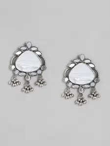 Sangria Silver-Plated Contemporary Drop Earrings