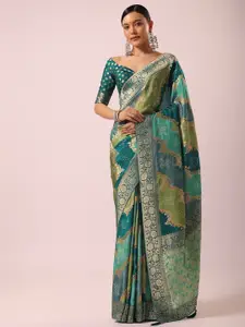 KALKI Fashion Bandhani Printed Zari Detailed Saree