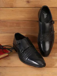 Jack Rebel Men Albert Textured Leather Formal Monk Shoes
