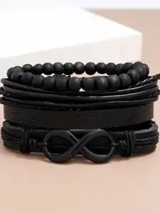 MEENAZ Men Leather Multistrand Bracelet