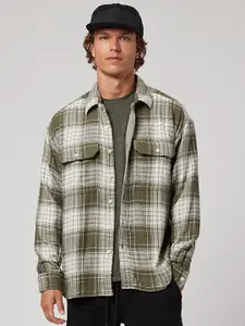 AMERICAN EAGLE OUTFITTERS Tartan Checked Cotton Casual Shirt