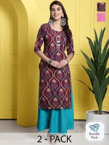 7Threads Selection Of 2 Ethnic Motifs Printed Straight Kurta