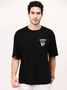 Leotude Graphic Printed Round Neck Oversized T-shirt