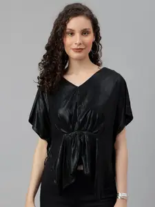 Latin Quarters Extended Sleeves Cinched Waist Top