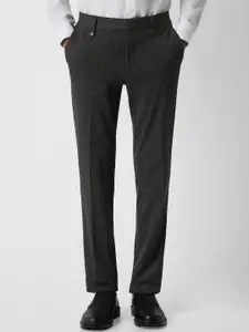 V Dot Men Checked Skinny Fit Formal Trousers