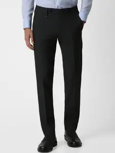 Van Heusen Men Textured  Slim Fit Formal Trousers