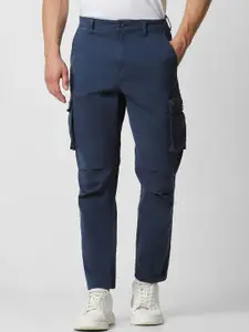 Van Heusen Sport Men Mid Rise Plain Cotton Cargos Trousers