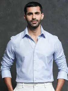 RARE RABBIT Men Lanic Slim Fit Micro Ditsy Printed Cotton Formal Shirt