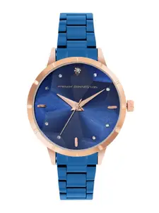 French Connection Women Embellished Dial & Stainless Steel Straps Analogue Watch FCN00078E