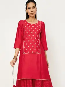 max  Floral Embroidered Straight Kurta