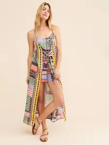 MAZIE Abstract Printed Sleeveless A-Line Dress