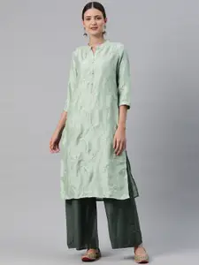 Readiprint Women Floral Embroidered Thread Work Kurta