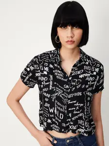 max Typography Printed Crop Casual Shirt