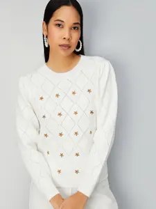 max Embroidered Pullover Sweater