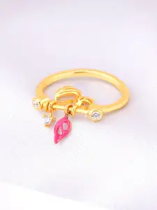 GIVA Gold-Plated Sterling Silver Adjustable Finger Ring