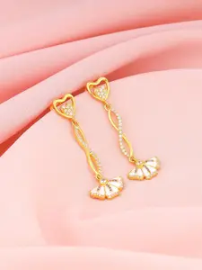GIVA Gold-Plated Contemporary Drop Earrings