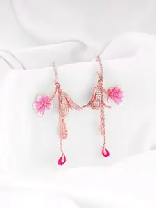 GIVA Rose Gold-Plated Contemporary Drop Earrings