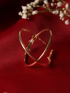 Zeraki Jewels Gold-Plated Contemporary Hoop Earrings